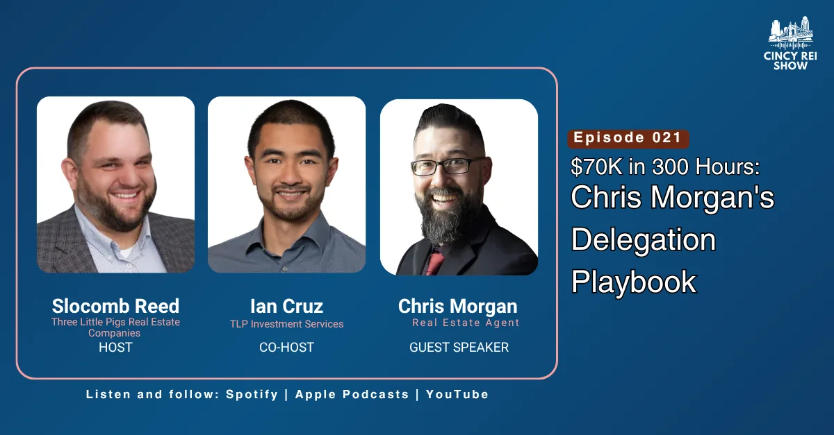 Cincy REI Show Episode 21 card with hosts Slocomb Reed and Ian Cruz and guest Chris Morgan.