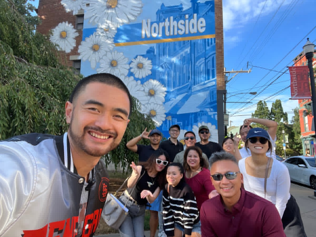 Field trip group at the Northside mural in Cincinnati